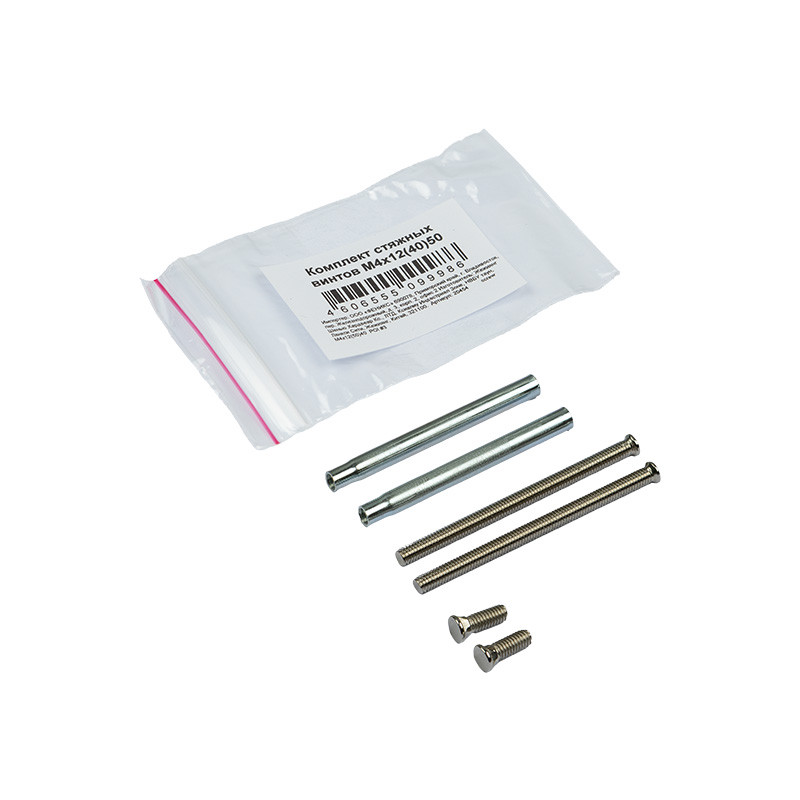 Комплектация и упаковка Комплект стяжных винтов (2 шт.) M4x12 цвет Цинк Нора-М