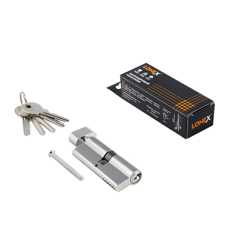 Комплектация и упаковка Цилиндр LONEX СТ-ЛВ цвет Хром Нора-М
