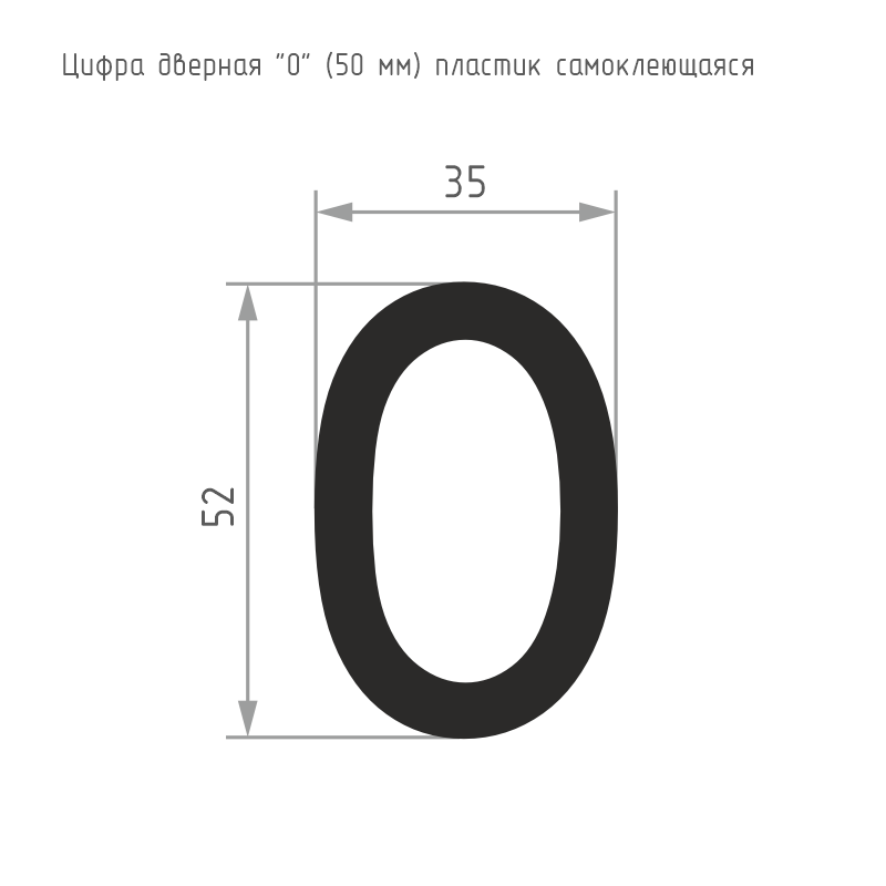 Схема Цифра на дверь 50 мм цвет Черный Нора-М