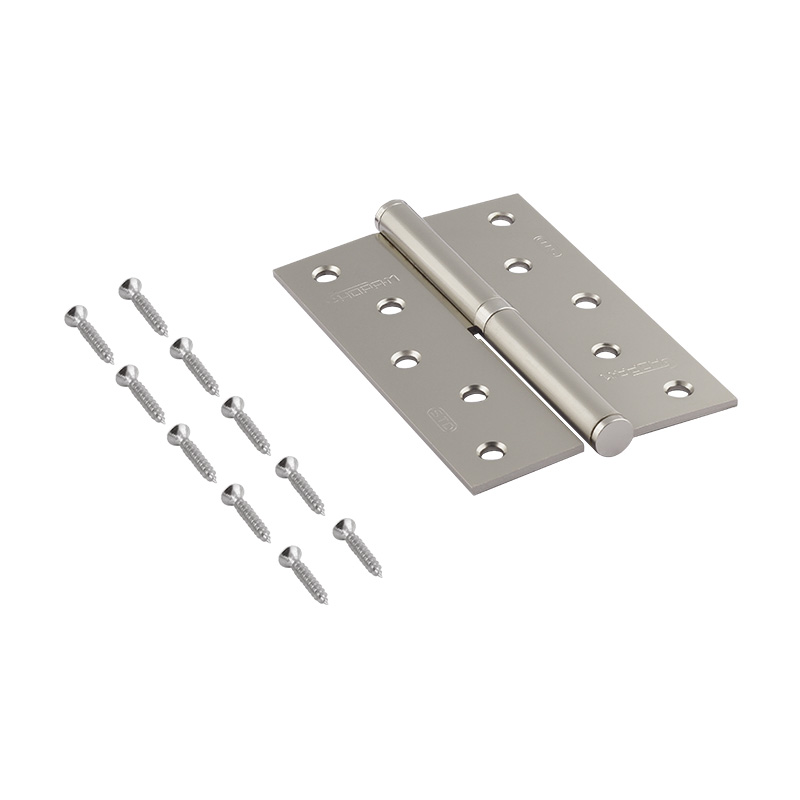 Комплектация и упаковка Петля левая/правая 750-5" STD (120*80*2,5) без колп. цвет Матовый никель Нора-М