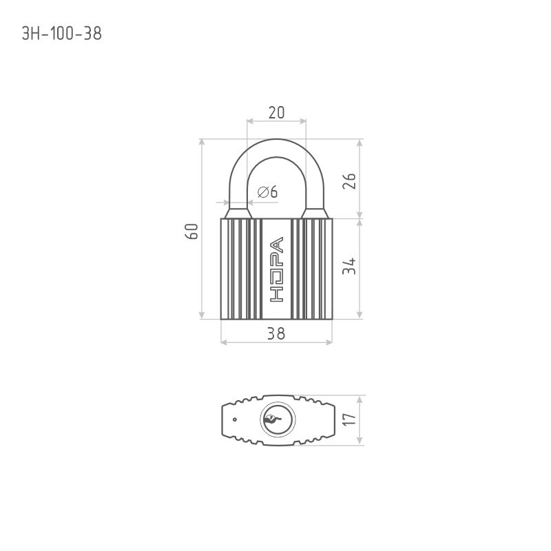 Схема Замок навесной ЗН-100 цвет Черный Нора-М