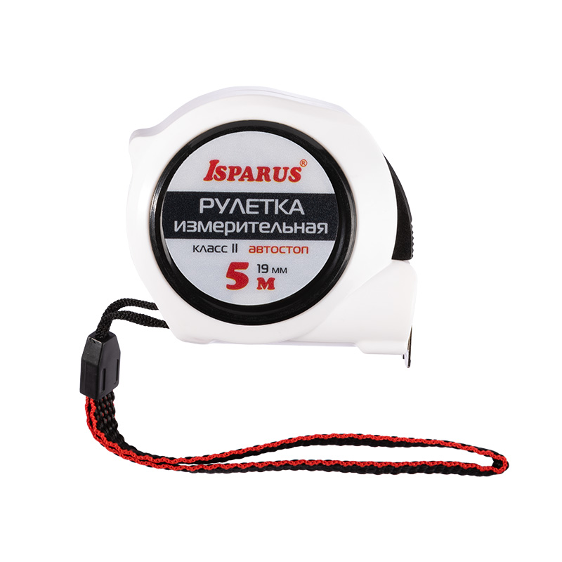 Рулетка измерительная  ISPARUS 5 м х 19 мм c автостопом цвет Белый Нора-М