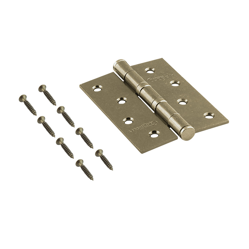 Комплектация и упаковка Петля универсальная 4"-2ВВ (100*75*2,5) без колп. цвет Застаренная бронза Нора-М