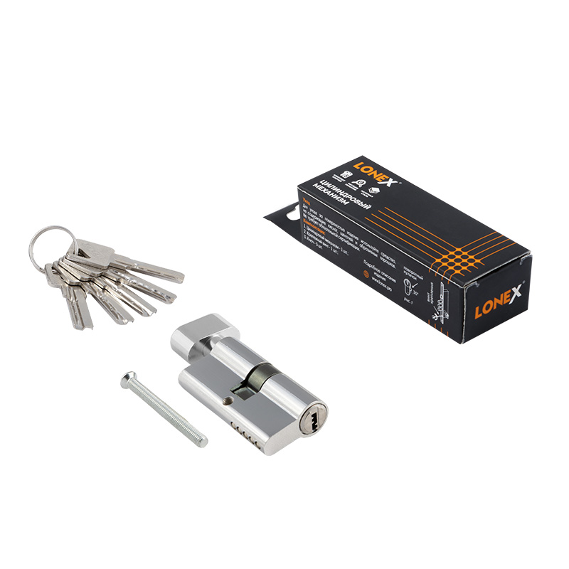 Комплектация и упаковка Цилиндр LONEX СТ-ЛПВ цвет Хром Нора-М