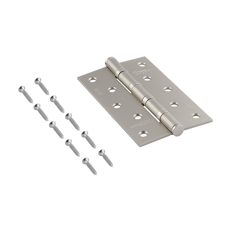 Комплектация и упаковка Петля универсальная 5"-4ВВ STD (125*75*2,5) без колп. цвет Матовый никель Нора-М