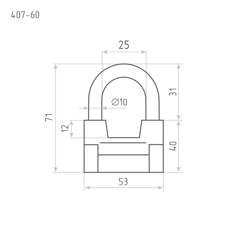 Схема Замок навесной ЗН-407 цвет Серый Нора-М